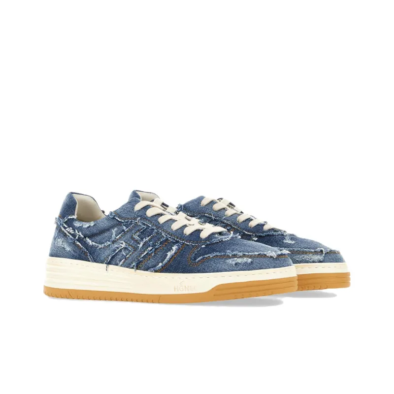 HOGAN H630 Stylish Skateboarding Shoes Men's Denim Blue-1