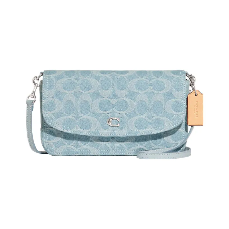 COACH Hayden Denim With Delicate Calfskin Envelope Bag Shoulder Bag Crossbody Bag Small Size Women's Blue-0