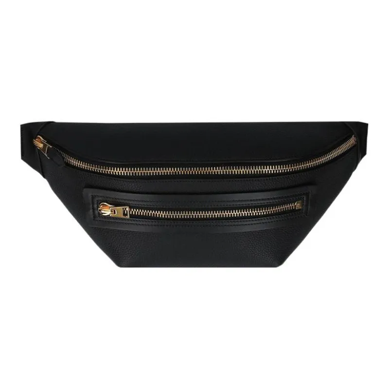 TF Buckley Calfskin Trim Sling Bag Fanny Pack Men's Black-2