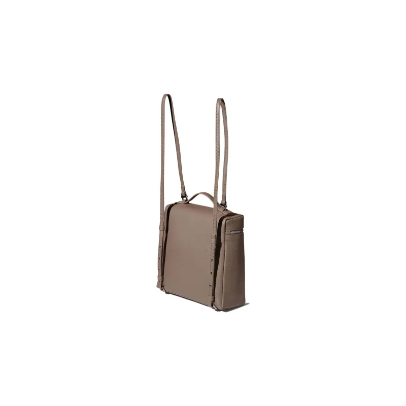 Loro Piana ExtraPocket Leather Tofu Bag Backpack Regular Women's Warm Beige/Elephant Gray-2