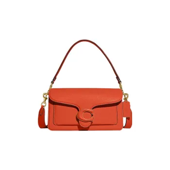 COACH Tabby Leather Wine God Bag Portable Crossbody Bag Shoulder Bag Women's Orange Red
