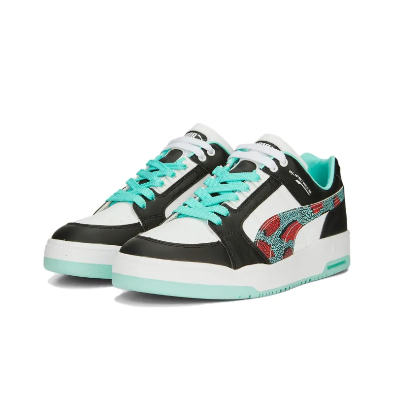 PUMA Slipstream Lo Btw Anti Slip Wear Resistant Low Top Skateboard Shoes Women's White Black Green-2