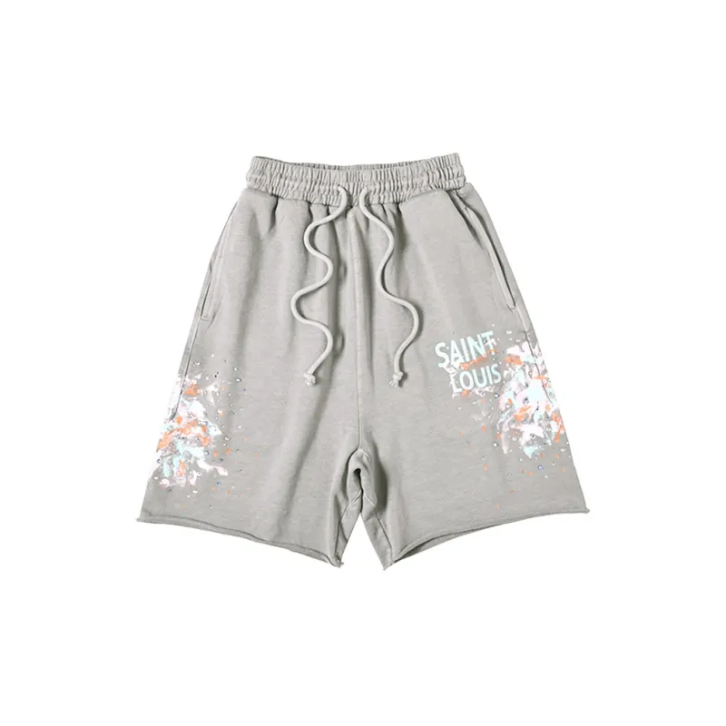 SSSAINT LOUIS Casual Shorts Unisex Gray-1