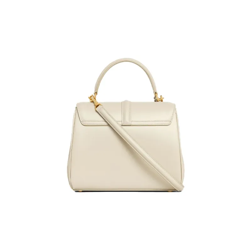 CELINE 16 Calfskin Shoulder Bag Crossbody Bag Handbag Small Size Women's Beige-2