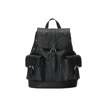 GUCCI Leather Backpack Large Size Men's Black