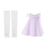 White Sleeve Covers+Purple Face Masks