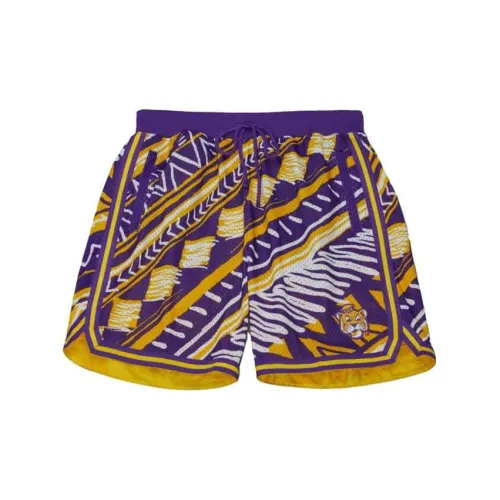 Mitchell Ness Casual Shorts Men Purple Yellow