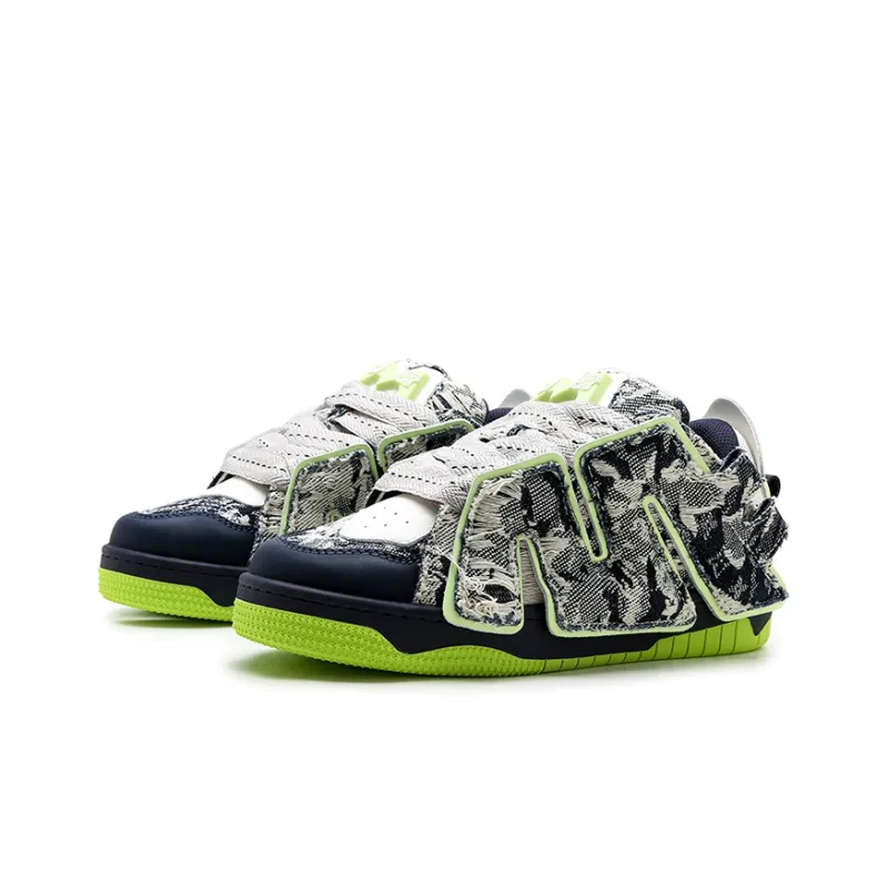 ADCDAVINCI Wheat Whirlwind Series ADCDAVINCI Low Top Skateboard Shoes Unisex Green Gray-3