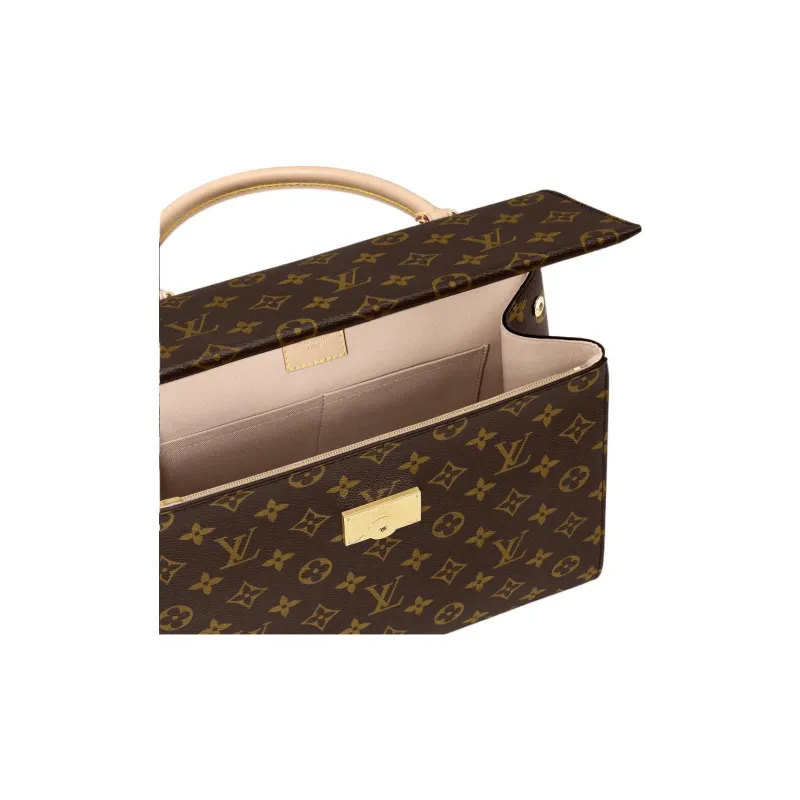 LOUIS VUITTON Cluny Coated Canvas With Leather Trim Shoulder Bag Crossbody Bag Handbag Medium Size Women's Brown-5