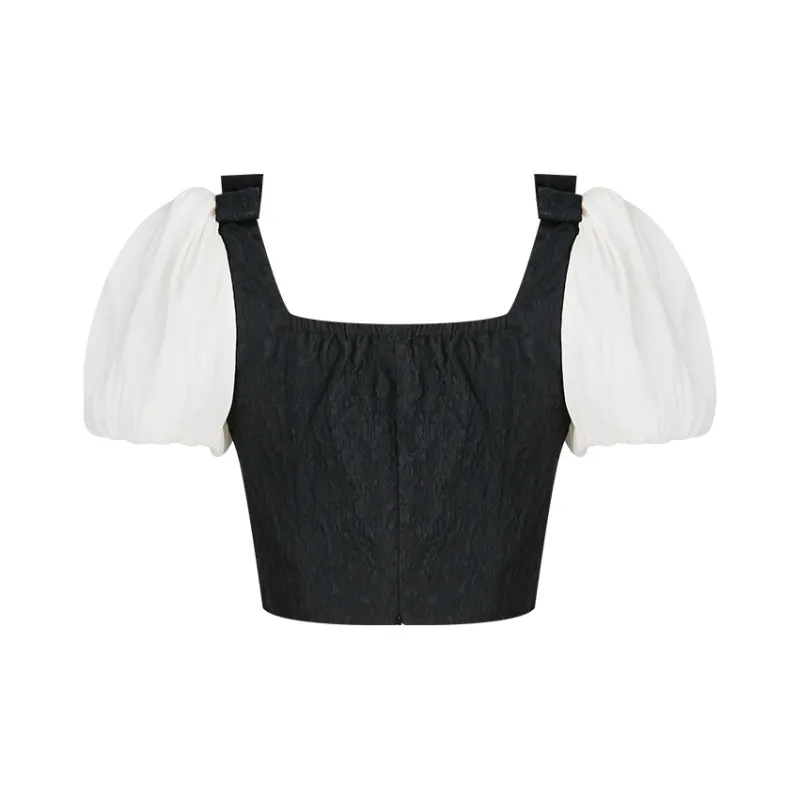 TAMMY TANGS Crop Tops Women's Black-1