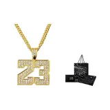 Gold diamond-filled 23 necklace