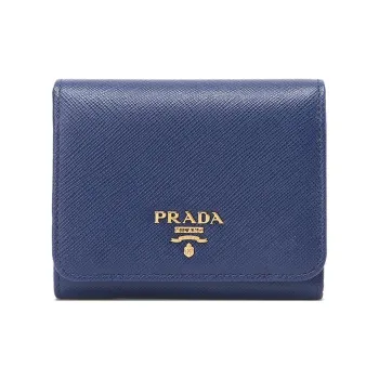PRADA Cow Leather Wallets Coin Purses Women's Cornflower Blue