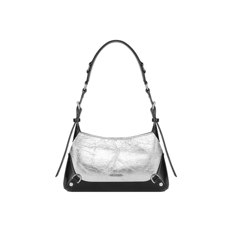 BABAMA Cow Leather With Microfiber Synthetic Leather Handbag, Shoulder Bag Small Size Women's Multicolor-7