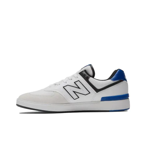 New Balance NB 574 Slip Resistant Cushioning Wear Resistant Low Top Skateboard Shoes Unisex White Blue