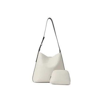 CHARLES&KEITH PU Tote Bag, Shopping Bag, Shoulder Bag Women's Navy Blue/Cream Milk White/Orange/Green