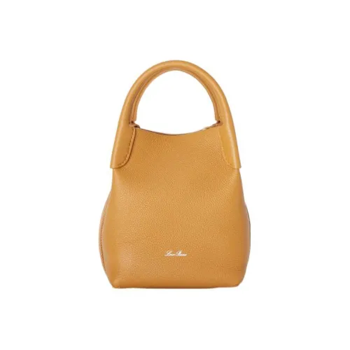 Loro Piana Cow Leather Shoulder Bag Crossbody Bag Handbag Mini Women's Five-Spice Curry Color