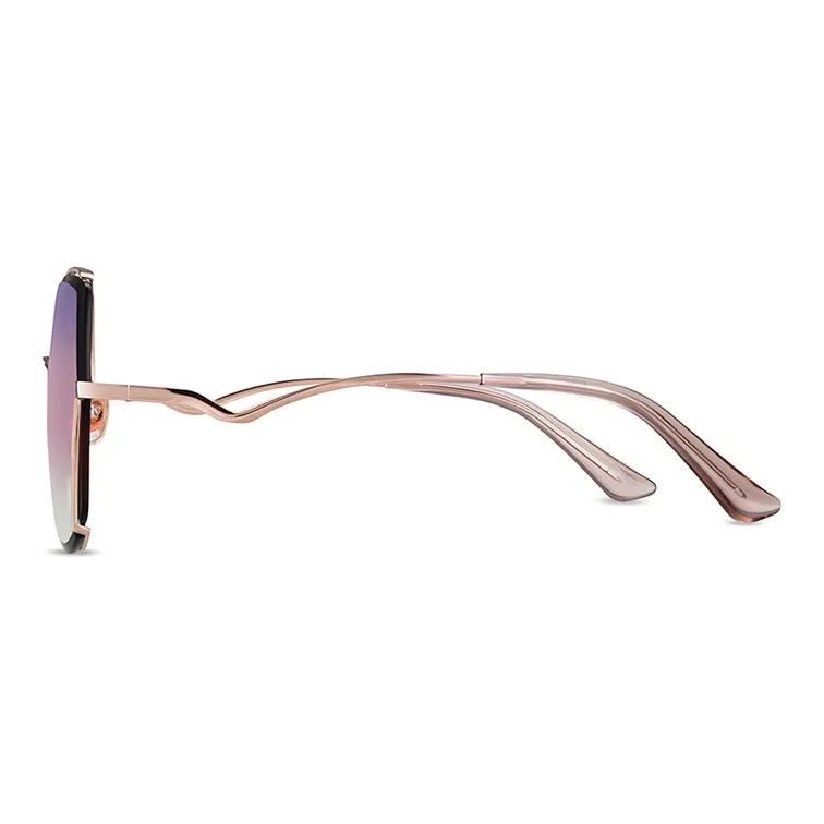 HELEN KELLER Irregular Shape Sunglasses Women's Gold-1