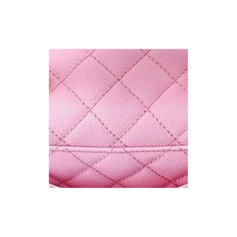 CHANEL Coco Handle23P Spring Summer Litchi Grain Cow Leather Handbag, Shoulder Bag, Crossbody Bag Trumpets Women's Pink-4