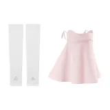 White Sleeve Covers+Pink Face Mask
