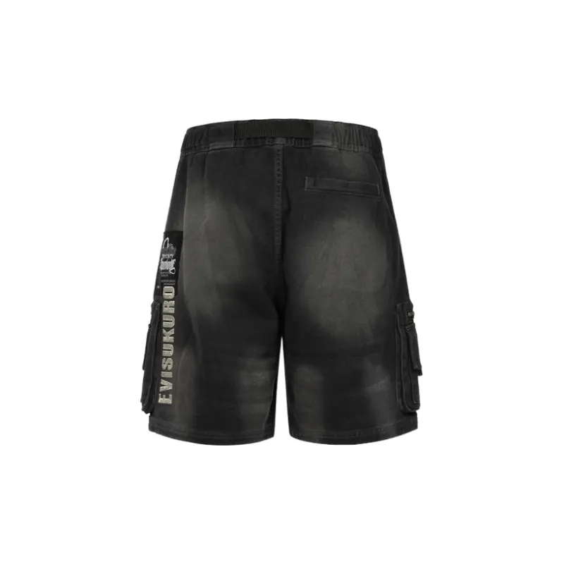 EVISU Denim Shorts Men Dark Gray-1
