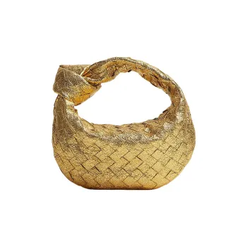 Bottega Veneta JODIE Lamb Leather Handbag Mini Women's Gold