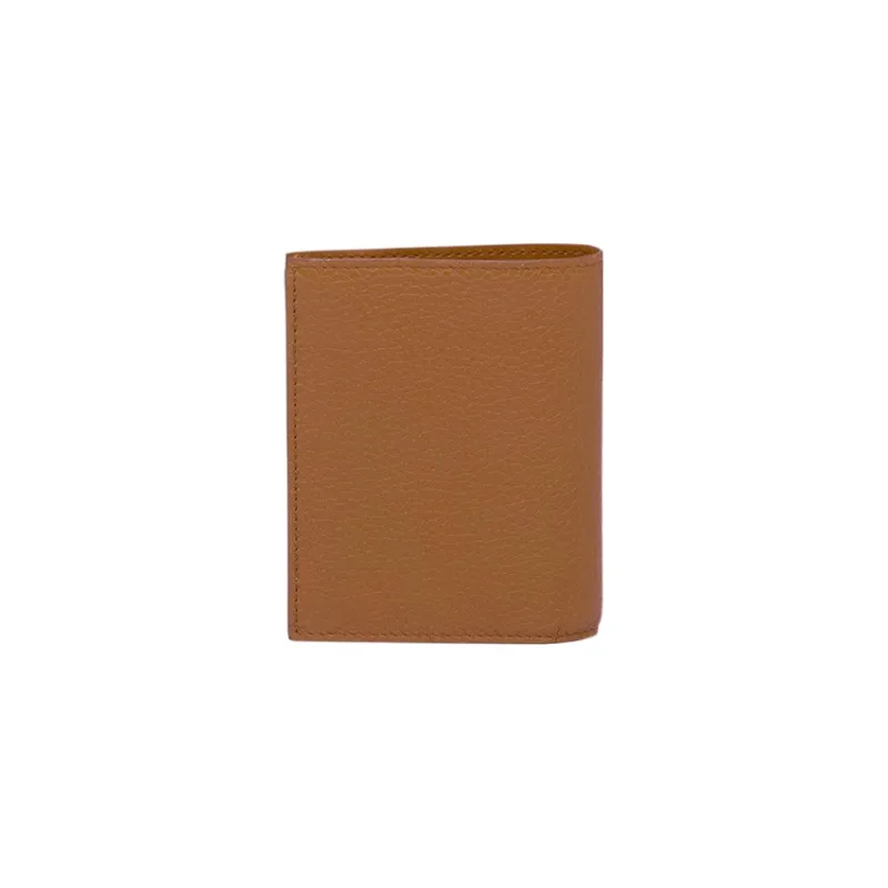 PRADA Leather Wallet Small Size Women's Caramel Brown-2