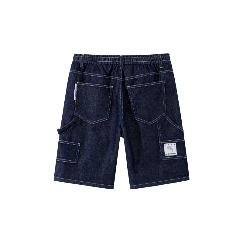 FAIRWHALE Denim Shorts Unisex Blue-1