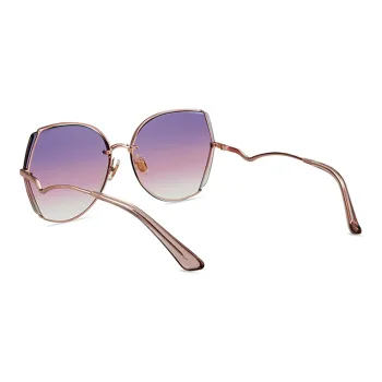 HELEN KELLER Irregular Shape Sunglasses Women's Gold