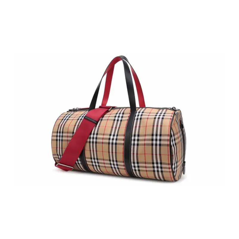 Burberry Cotton Sports Bag Travel Bag Regular Unisex Classic Plaid-1