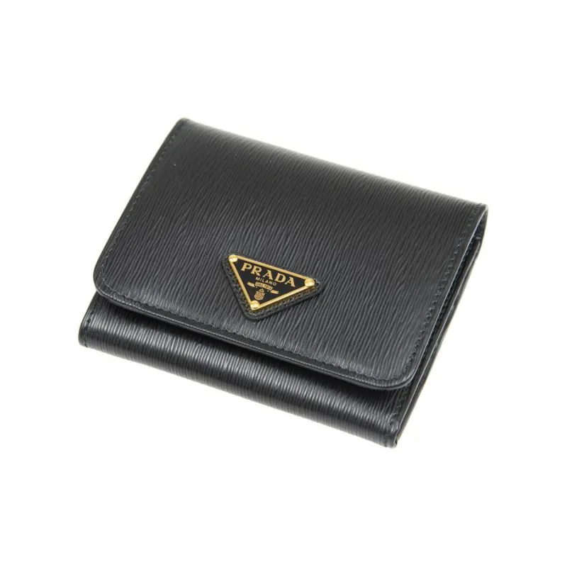 PRADA Cow Leather Wallets Coin Purses Regular Women's Black-2