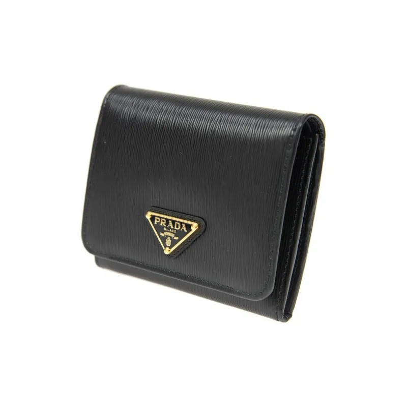 PRADA Cow Leather Wallets Coin Purses Regular Women's Black-1