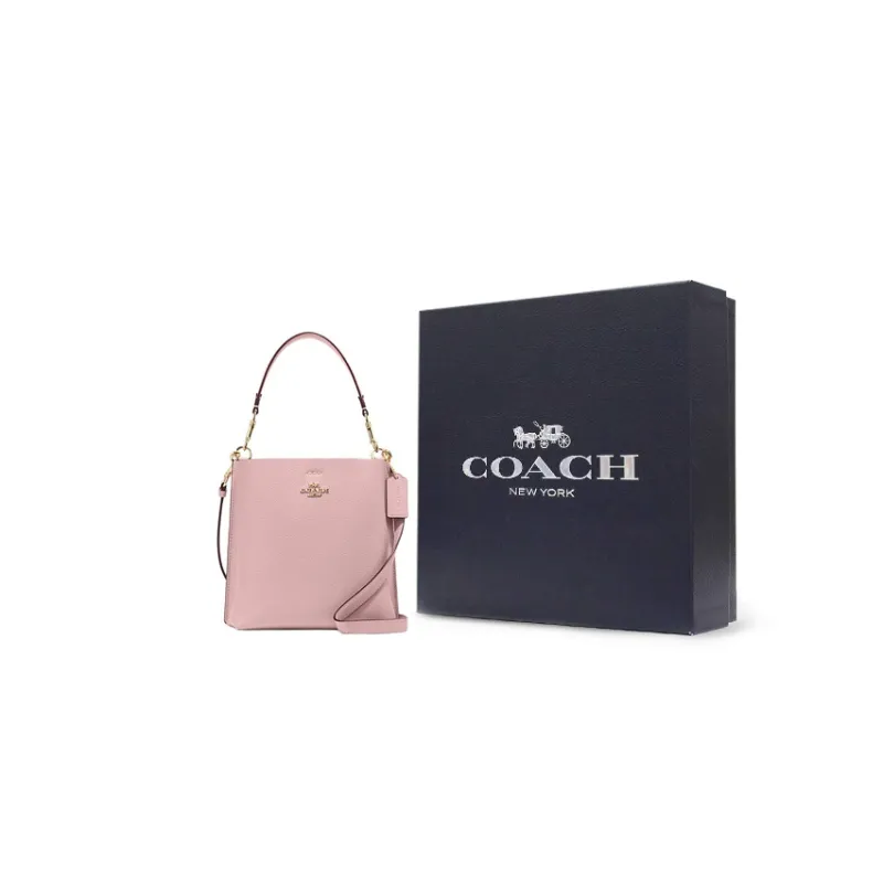 COACH Mollie Cow Leather Bucket Bags Handbags Shoulder Bag Crossbody Bag Small Size Women's Pink-5