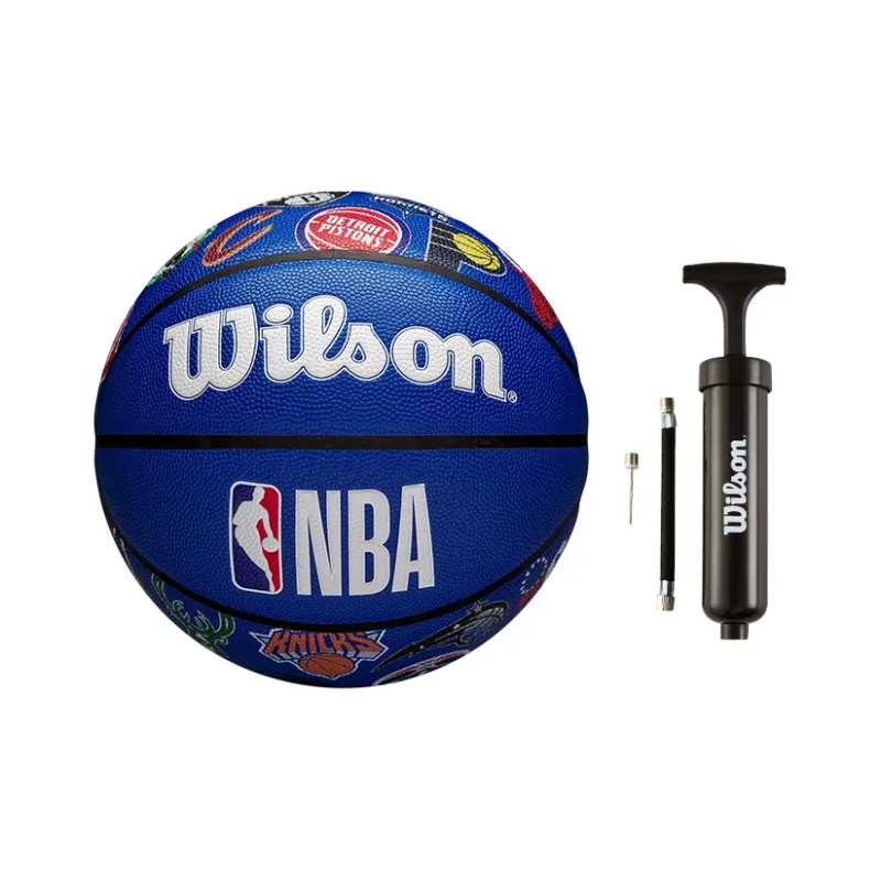 Wilson x NBA NBA Full Team Emblem Series PU Basketball Black Orange Size 7 Ball Training Unisex-5