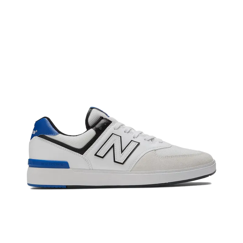 New Balance NB 574 Slip Resistant Cushioning Wear Resistant Low Top Skateboard Shoes Unisex White Blue-1