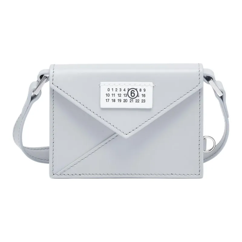 MM6 Maison Margiela Leather Shoulder Bag Crossbody Bag Women's Gray-0