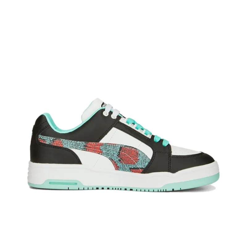 PUMA Slipstream Lo Btw Anti Slip Wear Resistant Low Top Skateboard Shoes Women's White Black Green-1