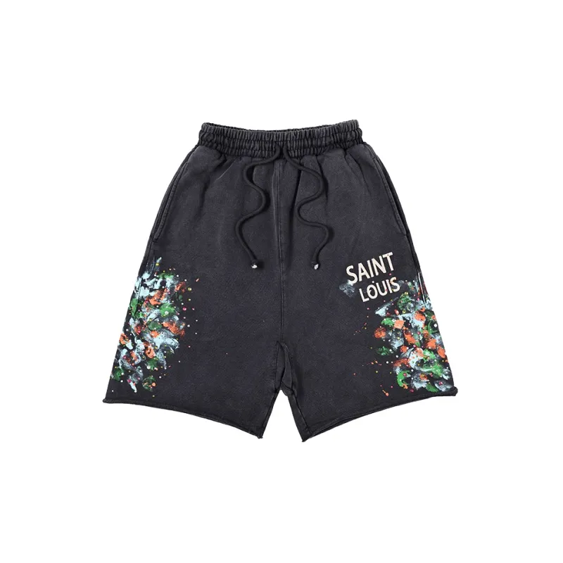 SSSAINT LOUIS Casual Shorts Unisex Black-1