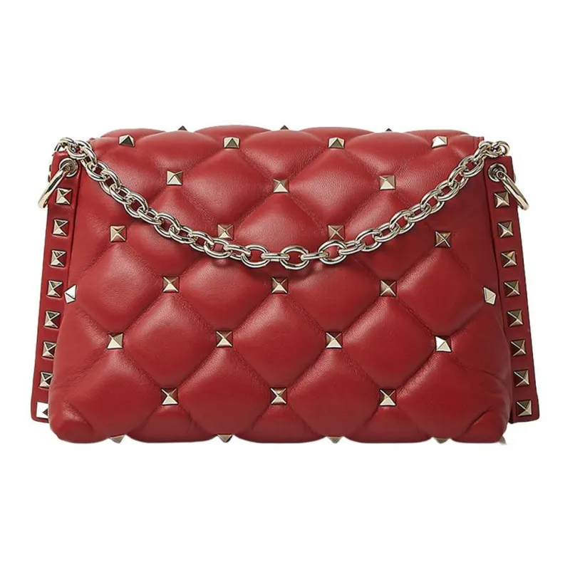 Valentino Leather Crossbody Bag Shoulder Bag Women's Red-2