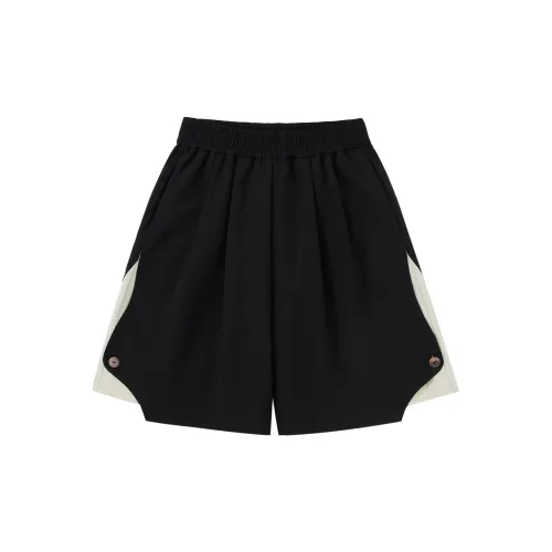 PCLP 2023 Spring Summer Broken Mirror Casual Shorts Unisex Black