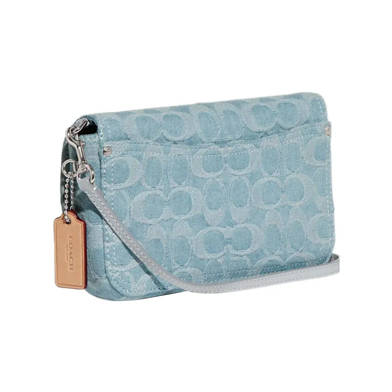 COACH Hayden Denim With Delicate Calfskin Envelope Bag Shoulder Bag Crossbody Bag Small Size Women's Blue-1