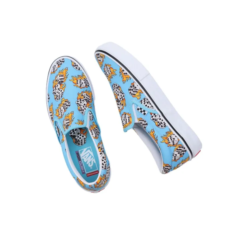 Vans Skate Slip On 'Blue Flame Dice'-3
