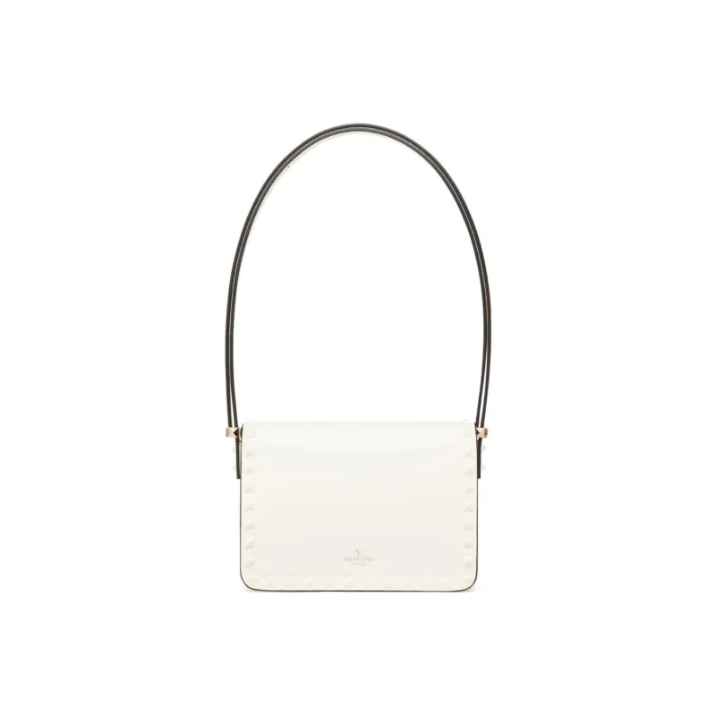 Valentino Rockstud Leather Shoulder Bag Women's Ecru-3