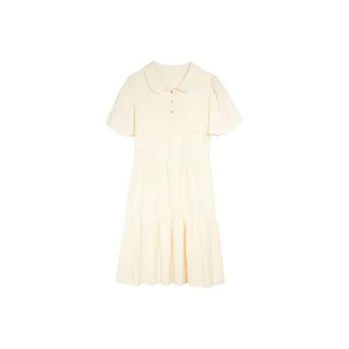 3COLOUR Short-Sleeved Dresses Women's Milk White