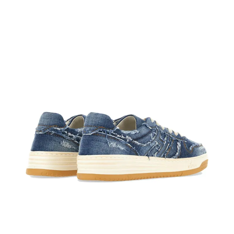 HOGAN H630 Stylish Skateboarding Shoes Men's Denim Blue-3