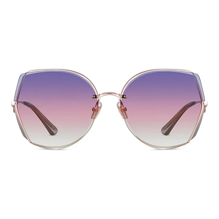 HELEN KELLER Irregular Shape Sunglasses Women's Gold-2