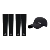 Black (2 Pack Sleeve Covers+Thin Sports Baseball Cap)