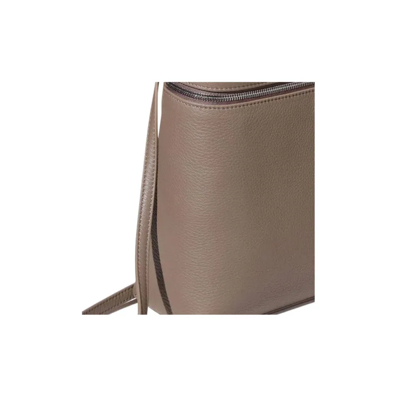 Loro Piana ExtraPocket Leather Tofu Bag Backpack Regular Women's Warm Beige/Elephant Gray-3