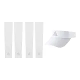 White (2 Pack Sleeve Covers+Sports Cap)