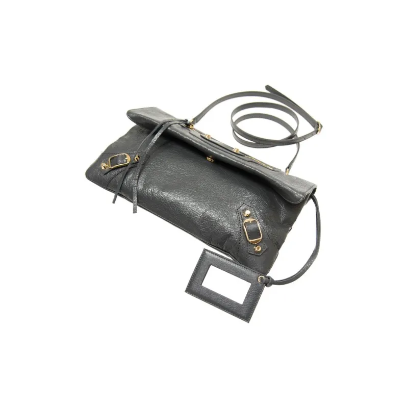 Balenciaga Lambskin Shoulder Bag Crossbody Bag Regular Women's Gray-3