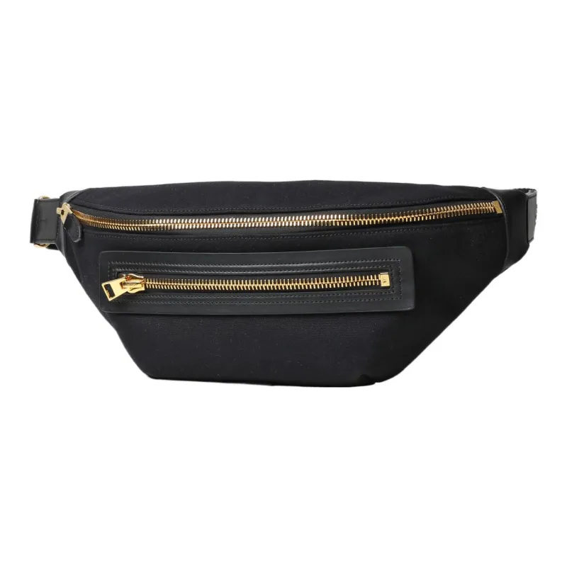 TF Buckley Calfskin Trim Sling Bag Fanny Pack Men's Black-1